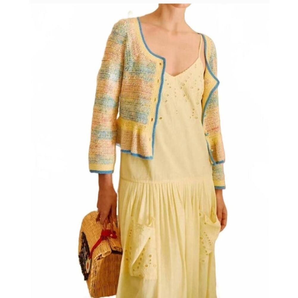 HUNTER BELL Sz XS Guiliana Striped Cotton Knit Cardigan Sweater NEW - Picture 9 of 13